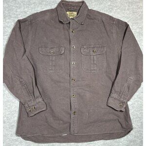 Cabela's Brown Deerskin Soft Chamois‎ Mens Long Sleeve Shirt Heavy Weight L